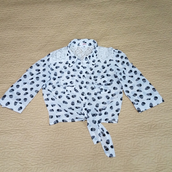 Vintage Bongo skull crop top Size M - Picture 6 of 12